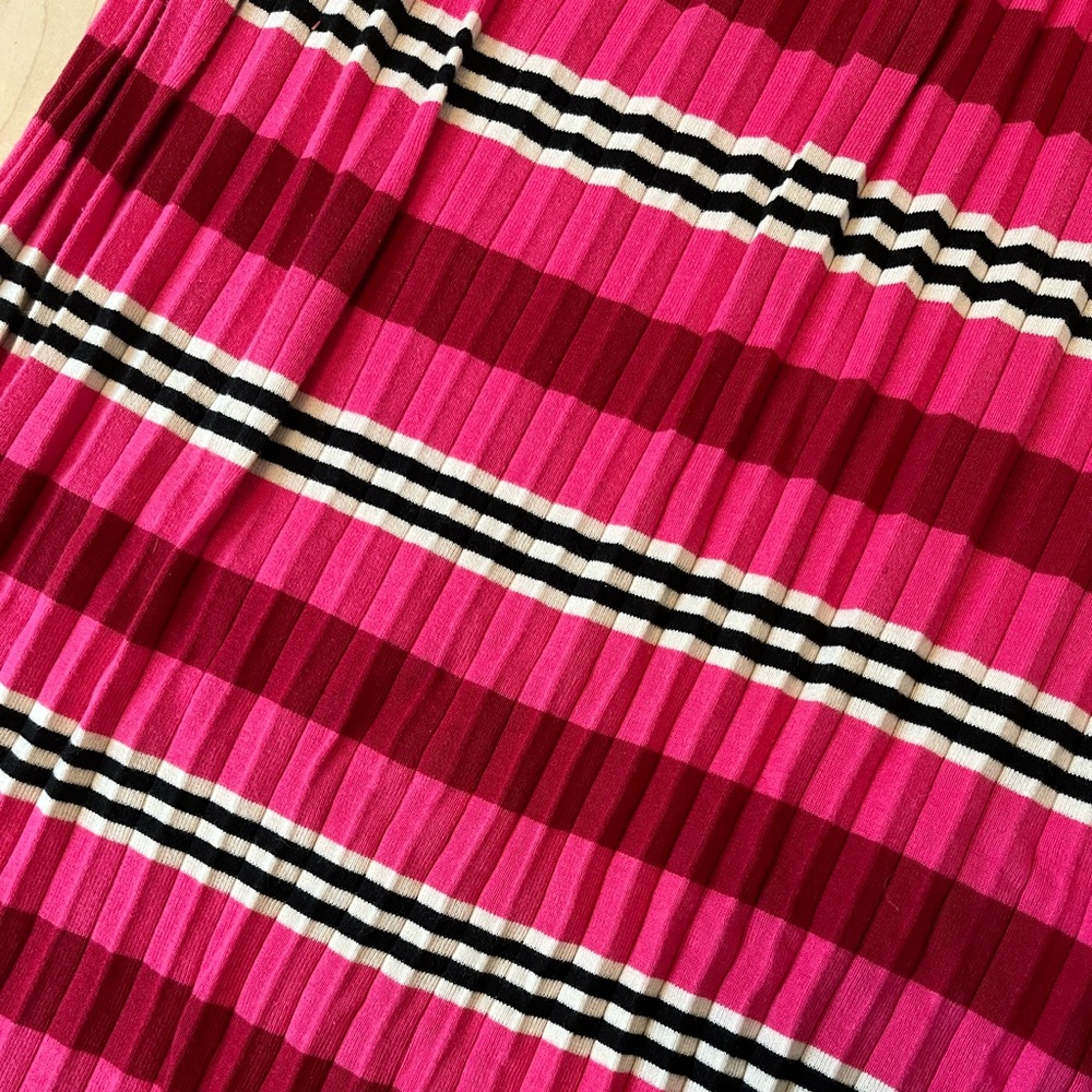 Dolan knitted accordian pleat striped midi skirt